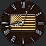 USA Flag Wood & Metal Watch