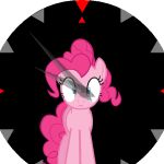 Pinkie Pie Clock Dark Round