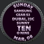 Chrome Text Watch Face With Lume