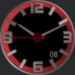 Red 3d Watch Face