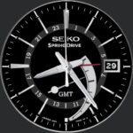 Seiko Springdrive Gmt 5r66 Snr009 V2 With Time Zones