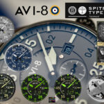 AVI-8 SPITFIRE TYPE 300 AUTOMATIC EDITION (AV-4073) 3in1 face in black, blue and gray color