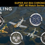 Breitling Super Avi B04 Chronograph GMT 46 Tribute To Vought F4u Corsair Blau Ab04451a1c1x1
