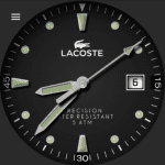 Lacoste model 3510g black silver with battery level